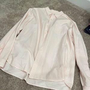 5/$18 Pink and white striped button down